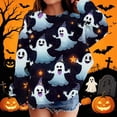 thumbnail image 3 of Ugoldhm Girls Halloween Floral Print Crew Neck Sweatshirt Long Sleeve Loose Fit Casual Pullover, 3 of 5