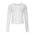thumbnail image 4 of Neewe Women's Lightweight Button Down Cardigan Long Sleeve Casual Crew Neck Soft Knit Cardigans Sweater Tops, 4 of 8