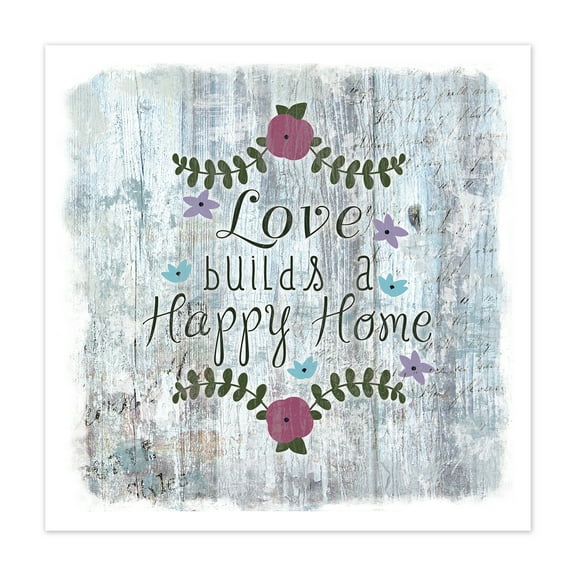 Creative Products Vintage Happy Home 12x12 Canvas Wall Art
