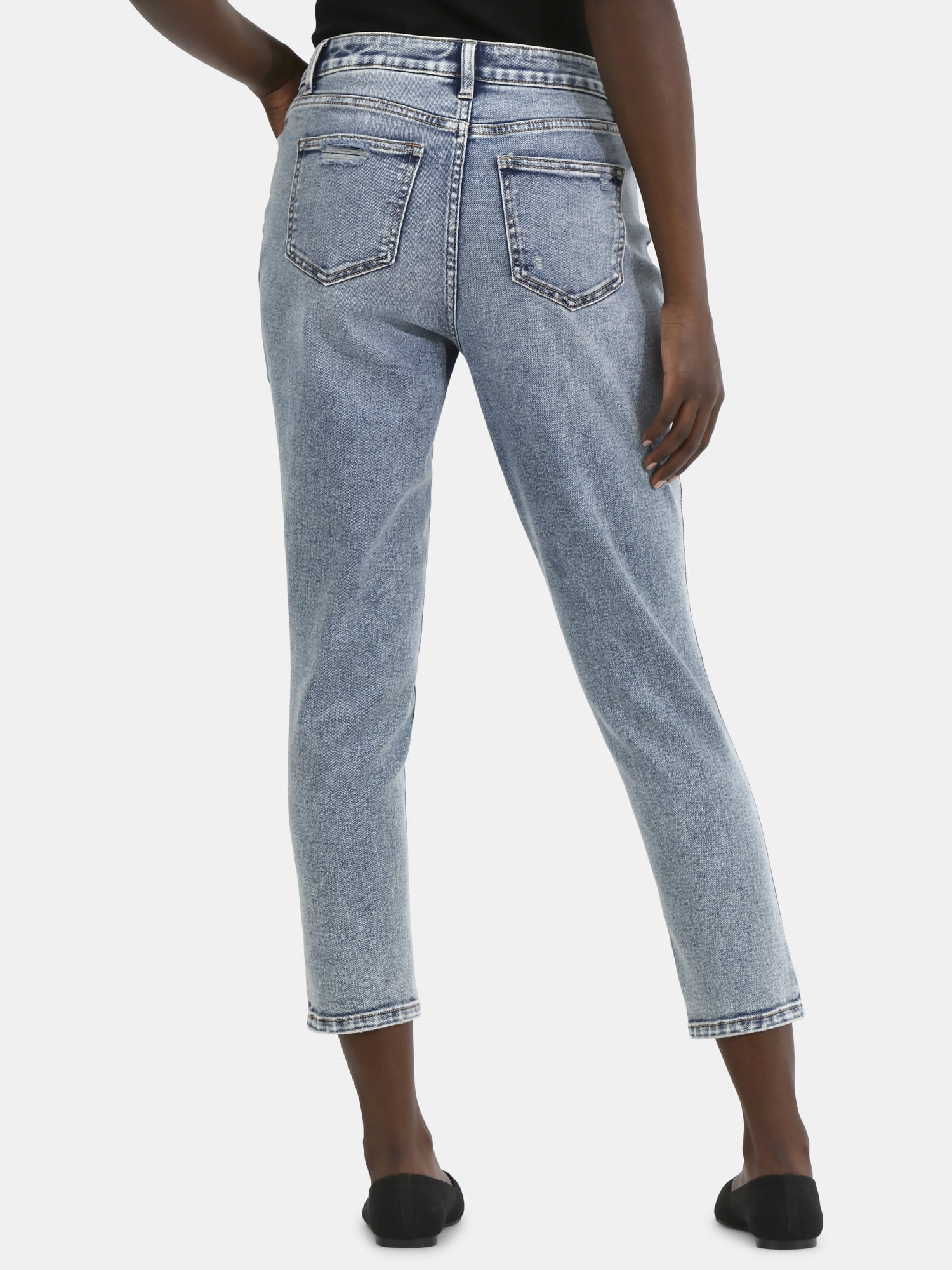Time and Tru Women's High Rise Mom Jeans, 27" Inseam, Sizes 0-20