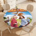thumbnail image 4 of Bibi y Tina-theme Fitted Round Tablecloths Elastic Edged Table Covers Waterproof Table Cloth for Kitchen Holiday Party Tables Decor 120cm, 4 of 6