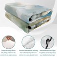 thumbnail image 4 of Full Quilt Set 78''x90'', Blue White Ombre Lightweight Bedspread Coverlet Set with 2 Pillow Shams, Watercolor Cloud Geometric Abstract Art Breathable All Season Quilt Bedding for Bedroom/Guest Room, 4 of 9