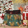 thumbnail image 6 of Cauagu Knitted Woodland Squirrel Print Christmas Linen Gift Bag,Christmas Goody Gift Bags with Plaid Drawstrings Xmas Presents Bags Holiday with Gift Tag Cards-Black, 6 of 8