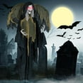 thumbnail image 4 of Costway 8.2 ft Halloween Standing Witch Voice Activated Animatronic Ghost with Lighted Eyes, 4 of 10