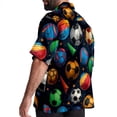 thumbnail image 3 of Football Men's Short Sleeve Beach Shirts Hawaiian Button Down Casual Summer Printed Unisex Top, 3 of 6