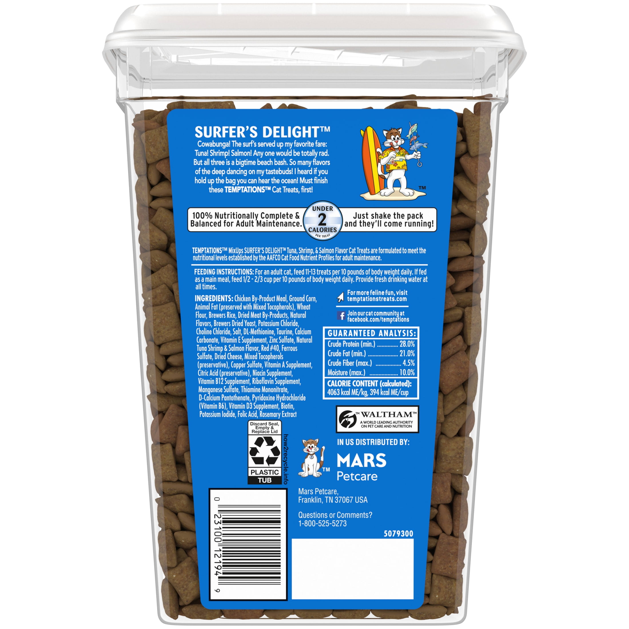 Temptations Mixups Tuna Shrimp and Salmon Flavor Treats for Cats Value Size, 30 oz Tub
