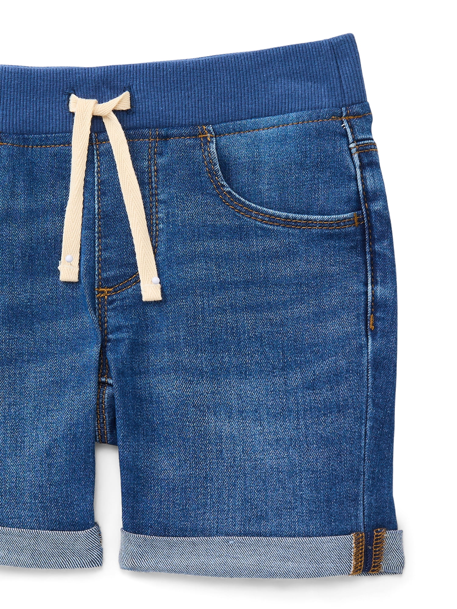 Wonder Nation Girls Knit Waistband Denim Shorts, Sizes 4-18 & Plus