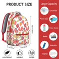 thumbnail image 6 of White Strawberry Plants Fruit Backpack for School,Cute School Bag,Schoolbag with Adjustable Shoulder Straps & Padded Back,15.3"x11"x7.1"., 6 of 6