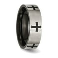 thumbnail image 3 of Gem & Harmony Mens Titanium Cross 7mm Brushed Wedding Band Ring for Men, 3 of 7