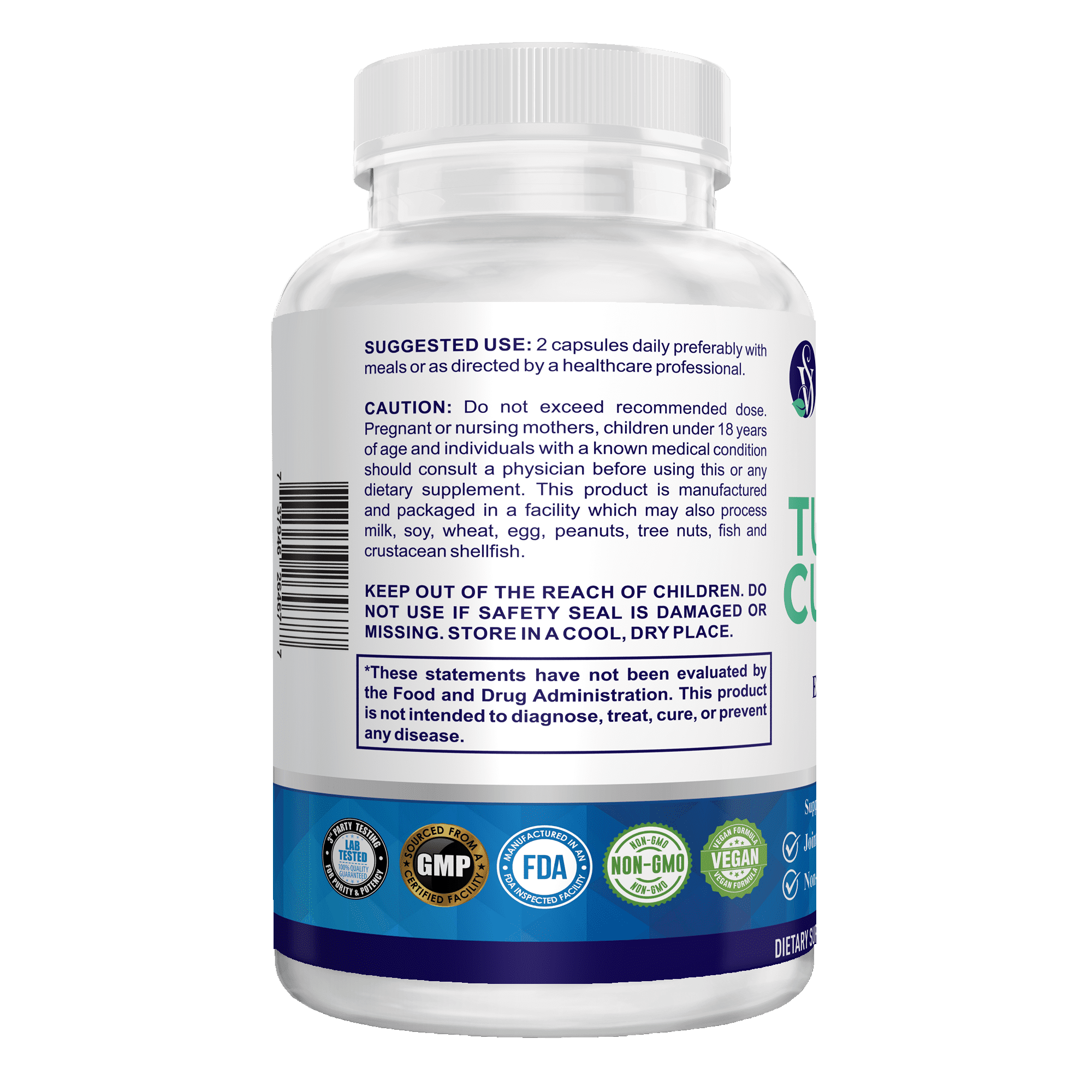 Turmeric Curcumin 1500 mg with BioPerine®, 95% Curcuminoids, High Absorption, Non-GMO, Made in USA