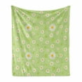thumbnail image 1 of Yellow and Green Soft Flannel Fleece Throw Blanket, Kind and Springtime Theme with Vivid Daisies, Cozy Plush for Indoor and Outdoor Use, 50" x 70", Pistachio Green Marigold, by Ambesonne, 1 of 6