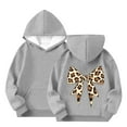 thumbnail image 3 of Ugoldhm Girls Hooded Sweatshirts Pullover Printed Shirts Leopard Bow Fall Fashion Outerwear 3-13 Years, 3 of 5