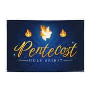 Pentecost Sunday Banner Backdrop Porch Sign 47 x 71 Inches Holiday Banners for Room Yard Sports Events Parades Party