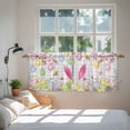 thumbnail image 3 of Happy Easter Tier Curtains 36 Inch Length, Spring Watercolor Bunny Eggs Flower Grey Plaid Cafe Short Curtains for Bathroom Over Sink, Small Kitchen Curtain Light Filtering Drapes 2 Panels 27.5"Wx36"L, 3 of 8