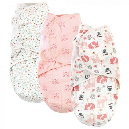 UPC: 0660168175691 | Hudson Baby Infant Girl Quilted Cotton Swaddle Wrap 3pk Girl Forest 0-3 Months