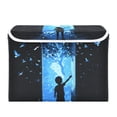 thumbnail image 7 of Yayeee Collapsible Cube Storage Bin with Lid Fabric Closet Decorative Basket with Handles, Blue Butterfly, 7 of 7