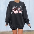 thumbnail image 1 of 2023 Chandail en Molleton Oversize pour Femmes Imprimé Ample Col Rond Manches Longues Polaire Chandail Ample Tops pour Femmes, 1 of 8