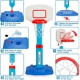 thumbnail image 6 of Adjustable Mini Basketball Hoop for Kids 1-5 Years, Indoor Outdoor Toy with 3 Balls - Blue, 6 of 6