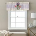 thumbnail image 3 of Summer Floral Valance Curtain for Windows Watercolor Lily Rustic Farmhouse Flowers Linen Texture Rod Pocket Curtain Valances Short Window Treatments for Kitchen Bathroom Laundry Basement 56 x 16 Inch, 3 of 9