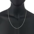 thumbnail image 5 of 3mm Solid .925 Sterling Silver Flat Figaro Chain Necklace, 20 inches + Gift Box, 5 of 7