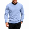 thumbnail image 2 of FOPSUFGWFO Men's Knit Sweaters 2 in 1 Crew Neck Sweatshirts With Shirt Collar Long Sleeve Pullover Tops for Business 3XL, 2 of 6