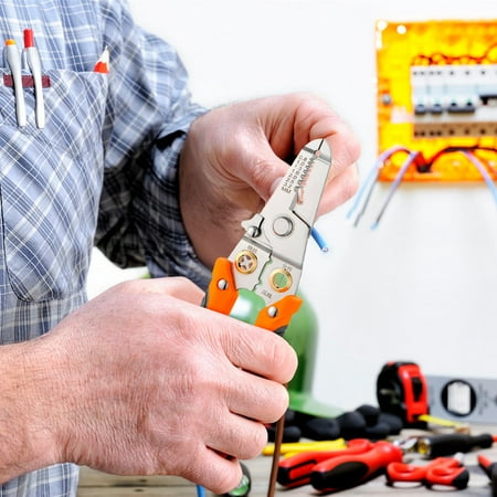 

Today Lightning Limited Time Offer of Electrician Multi-function Wire Stripper Tool Wire Trimming And Stripping Pressing Wire Dividing And Winding Pliers