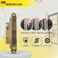 thumbnail image 3 of Sliding Door Mortise Lock and Trim Plate Keeper | 1" Wide With 5-1/4" Screw Holes With 45 Degree Keyway | Mortise Lock Latch Replacement Patio Glass Screen Door (DL-702), 3 of 6