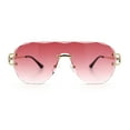 thumbnail image 3 of Oversize Luxury Hip Hop Gangster Swagger Rimless Racer Shield Sunglasses [Gold - Burgundy], 3 of 7