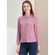 thumbnail image 2 of Allegra K Blusas Con Botones Y Cuello En Punta De Manga Larga Puntos suizos Office Para Mujer Rosado morado M, 2 of 6