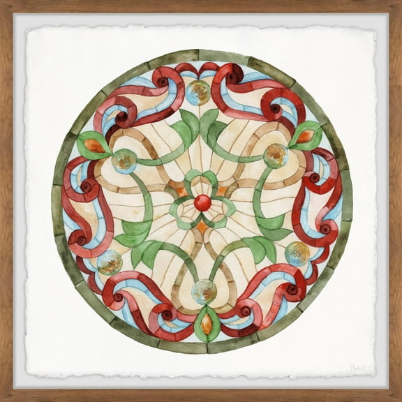 Parvez Taj Red Flower Ribbons Framed Wall Art