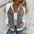 thumbnail image 2 of Yindaity Jackets for Women Women Cropped Shacket Zip up Jacket Fashion Plaid Button Down Shirt 2024 Fall Coat Tops (Grey,M), 2 of 6