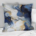 thumbnail image 1 of Designart "Patterned Celestial Elegance in Gold and Blue Marble III" Marble Throw Pillow - Glam Pillow For Couch - Insert And Pillows Covers For Living Room Decor, 1 of 5