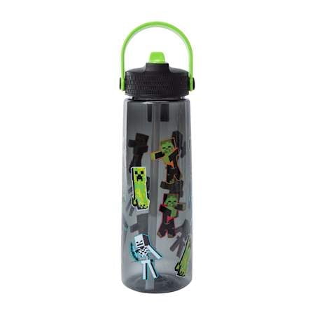 30oz Minecraft Bottle Flip-Sip Sports Bottle - Zak - Green & Black Creeper