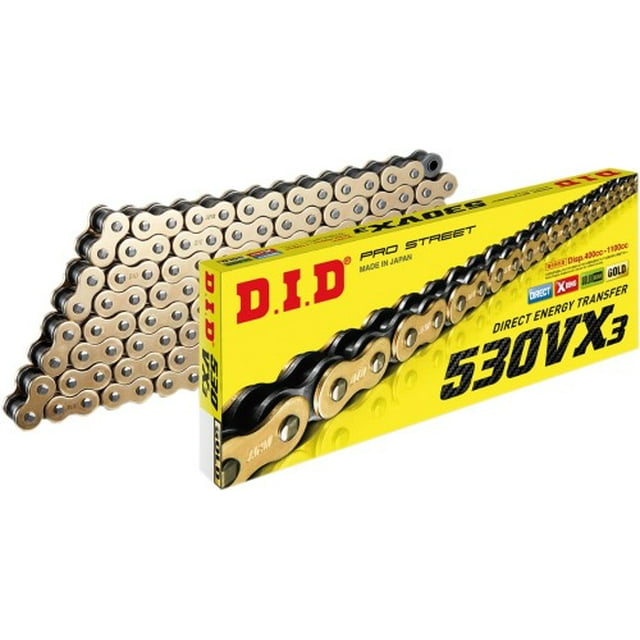 D.I.D 530VX3 Chaîne Série X-Ring, 130 Maillons - Or