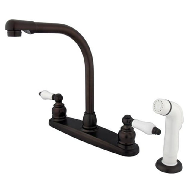 Kingston Brass KB715 8 Inch Center Kitchen Faucet With Side Sprayer - Oil Rubbed Bronze