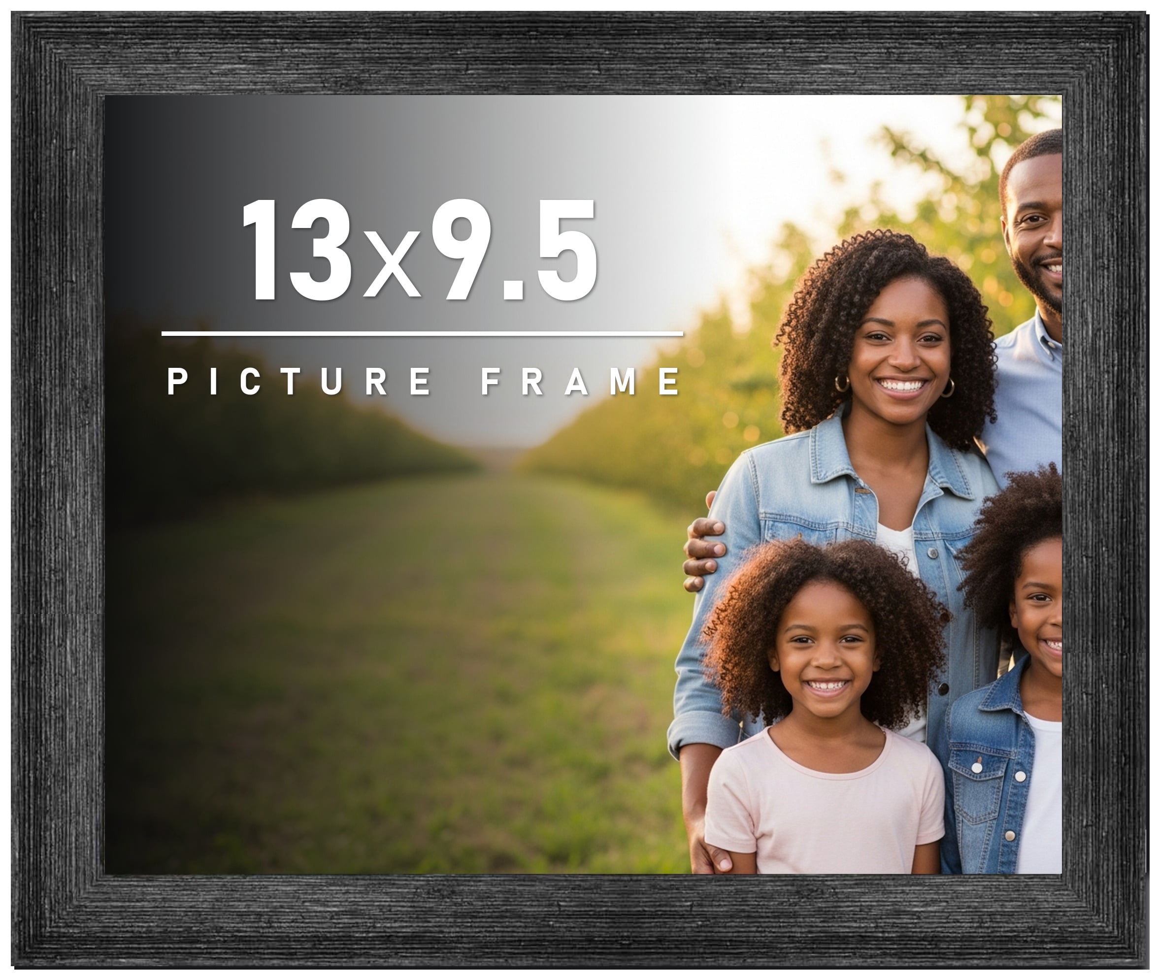 19x27 Frame Black Solid Wood Picture Frame | 0.75 Inch Moulding