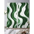 thumbnail image 2 of Green Stripe Sheer Curtains for Living Room Bedroom Geometric White Wave Modern Ocean Sheer Curtains 84 Inch Long 2 Panels Set Light Filtering Curtain Window Treatments Drapes for Dining Room, 2 of 6