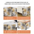 thumbnail image 5 of Brown Yellow Bed Skirt California King Size 18" Drop Modern Vintage Abstract Art Ruffled Wrap Around Bed Skirts Adjustable Elastic Bedskirt Dust Ruffle for California King Size Bed, 5 of 7