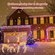 BOPORO Flat style Lighted Christmas Deer Outdoor Yard Decorations Reindeer Decorations LED Lights Pre Lit Decor Front Yards Garden 3pcs/Set(Not Three-dimensional Model)