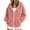 Pink, variant on THNCYX Women's Sherpa Jacket Full Zip Fleece Coat Front Pockets Drawstring Hoodies