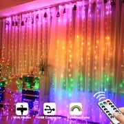 Haokaini LED Curtain Light, Color Changing Rainbow Curtain Lights, Window String Lights with USB Remote Control, for Valentine's Day, Bedroom, Weddings, Party, Christmas Decor, Birthday
