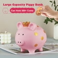 thumbnail image 5 of MKLZ Large Piggy Bank for Kids, Girls Unbreakable Plastic Coin Bank, Cute Pink Saving Money Bank, 5 of 7