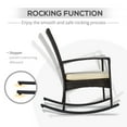 thumbnail image 4 of Outsunny 3 Pieces Patio Wicker Rocking Chair Set,  Outdoor PE Rattan Bistro Set Conversation Rocker Set with 2 Chairs 1 Coffee Table for Backyard, Deck, Poolside, Dark Grey, 4 of 10