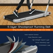 Costway Up To 7.5MPH 2.25HP 2-in-1 Folding Under Desk Treadmill W/Speaker Controller APP, Single Display Screen Silver