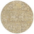 thumbnail image 2 of 8' Wheat Beige And Gray Round Floral Washable Indoor Outdoor Area Rug, 2 of 5