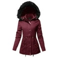 thumbnail image 1 of FashionOutfit Women's Hooded Warm Long Coats Faux Fur Fleece Lined Parka Outdoor Jackets, 1 of 1
