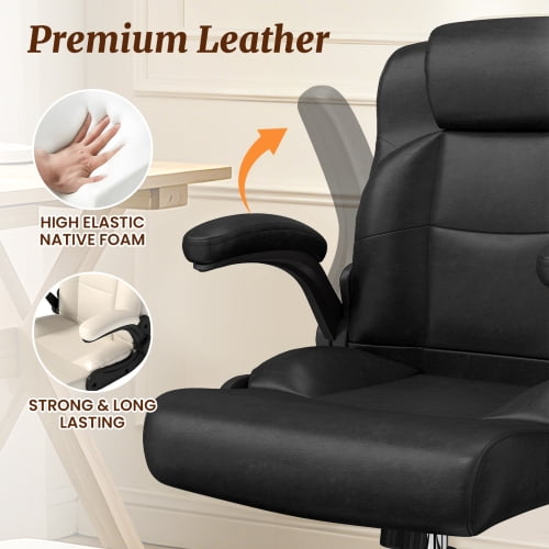 Cross Legged Office Chair with Flip-Up Arms, Height Adjustable Swivel Ergonomic Chair for ADHD, Home Office Relaxing
