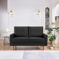 thumbnail image 5 of 57" Black and Dark Brown Velvet Love Seat, 5 of 5