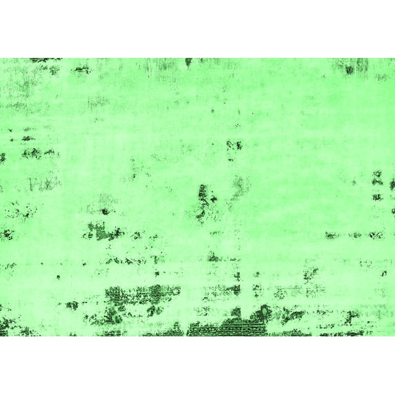 Ahgly Company Machine Washable Indoor Rectangle Abstract Emerald Green Modern Area Rugs, 5' x 7'