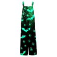 thumbnail image 4 of Women's Halloween Costume Jumpsuit Loose Fit Wide Leg Romper Overalls with Pockets, Happy Halloween Fall Harvest Festival Party Outfit M, 4 of 5